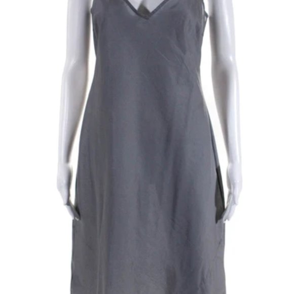 Calvin Klein Womens Sleeveless V Neck Stripe Dress (Gray/Blue) (NWT) - Picture 4 of 4